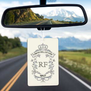 Custom Elegant Two-Sided Quote Monogram Air Freshener