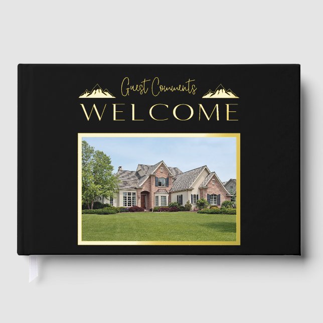 Custom Elegant Vacation Rental Guest Book (Front)