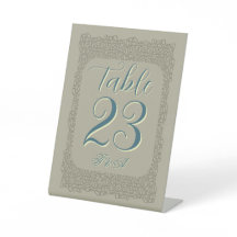 Custom elegant vintage brown wedding table number