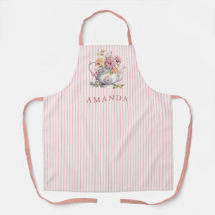 Custom Elegant Vintage Floral Teapot Apron