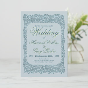 Custom elegant vintage lace wedding Invitation