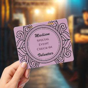 Custom Elegant Volunteer Special Event Name Badge