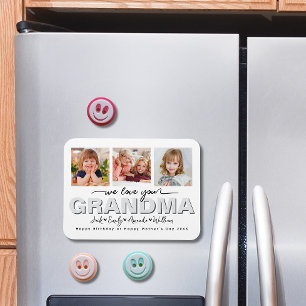 Custom Elegant We love you Grandma Photo collage Magnet