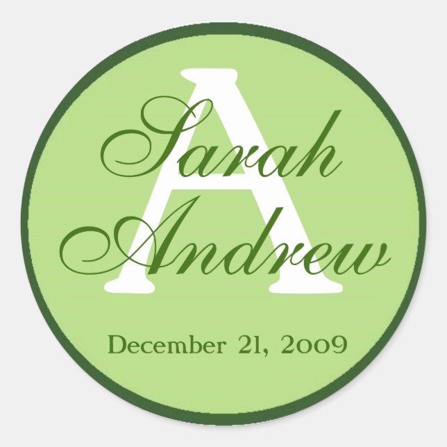 Custom Elegant Wedding Stickers 4 (Front)