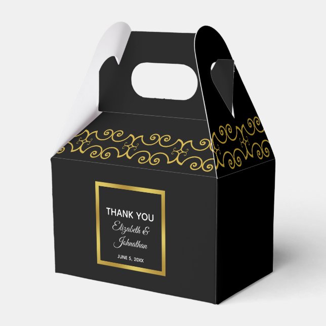Custom Elegant Wedding Thank You Favor Box (Front Side)
