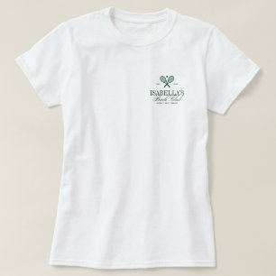 Custom Elegant White Bachelorette Tennis Club T-Shirt