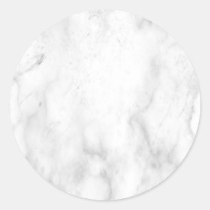 Custom Elegant White Marble Blank Template Trendy Classic Round Sticker