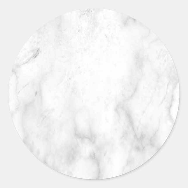 Custom Elegant White Marble Blank Template Trendy Classic Round Sticker (Front)