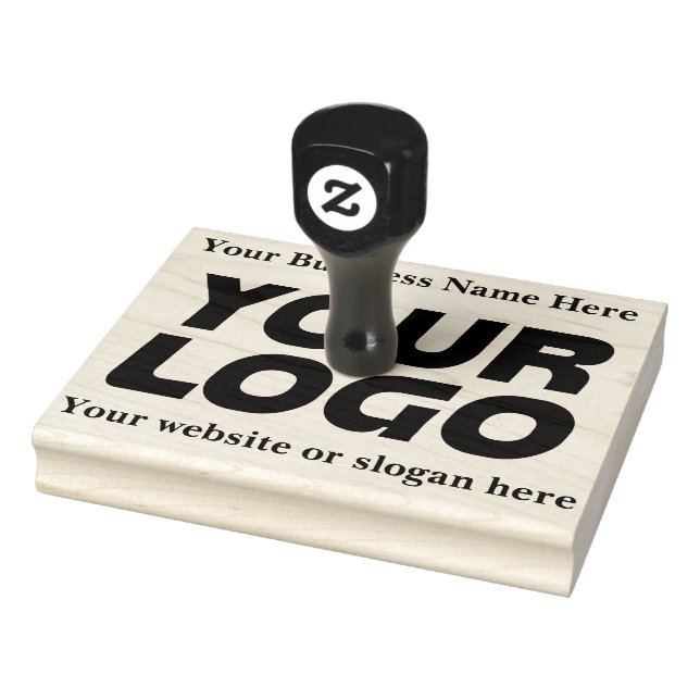 Custom Elegant XXL Large Business Logo and Text Rubber Stamp (Stamp)