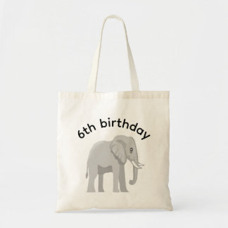 Custom Elephant Birthday Party Gift Tote Bag