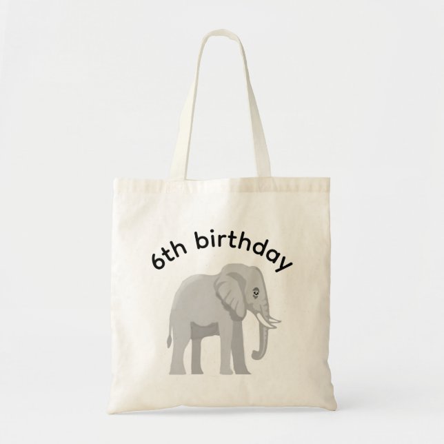 Custom Elephant Birthday Party Gift Tote Bag (Devant)