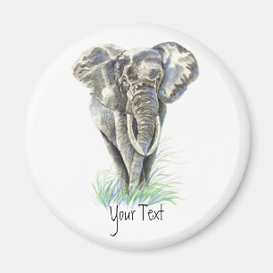 Custom Elephant- Watercolor Animal Collection Magnet
