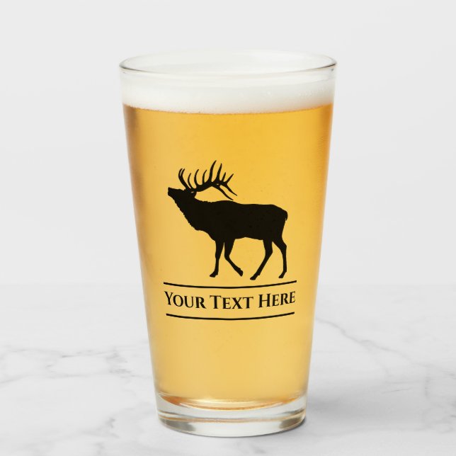 Custom Elk Hunting Beer Glass Tumblr (Front Filled)