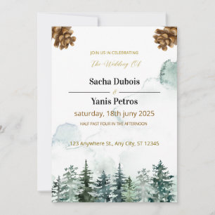 custom elopement invite mountains invitation