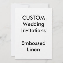 Custom EMBOSSED LINEN Wedding Invitations 5"x7"