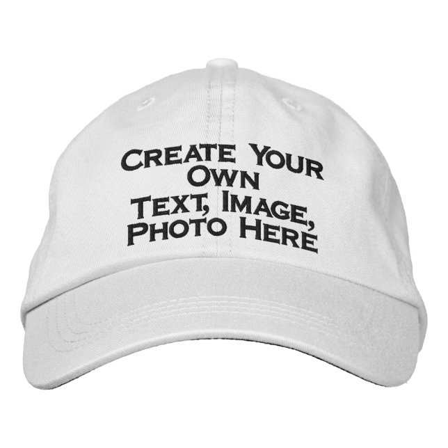 Custom Embroidered Baseball Cap Personalized White (Front)