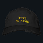 Custom Embroidered Hat Design Your Own Text, Name<br><div class="desc">Design your own unique look with this Custom Text & Logo Embroidered Hat. Easily personalize this baseball or trucker cap by choosing your font, thread color, hat color, and size, then add your name, company logo, slogan, number, letter, tagline, website, phone number, email, or social media handle. Perfect for business...</div>