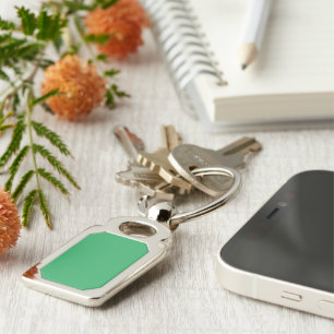 Custom Emerald Green Button Pin Keychain