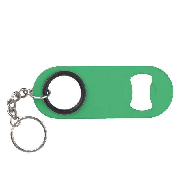 Custom Emerald Green Button Pin Keychain Bottle Opener (Back Horizontal)