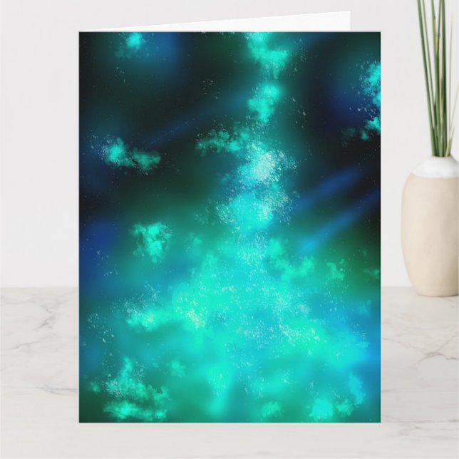 Custom Emerald Green Night Sky  Card (Front)