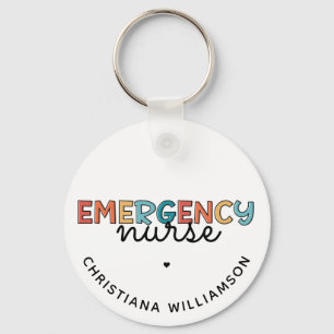 Custom Emergency Nurse ER Nurse Personalized Gifts Keychain