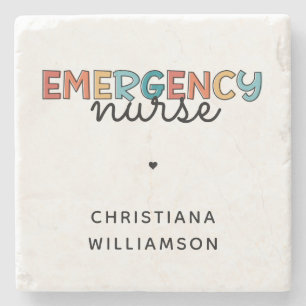Custom Emergency Nurse ER Nurse Personalized Gifts Stone Coaster