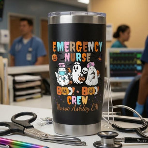 Custom Emergency Nurse Halloween Boo Boo Insulated Tumbler