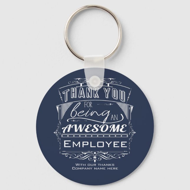 Custom Employee Appreciation Thank You Keychain (Front)