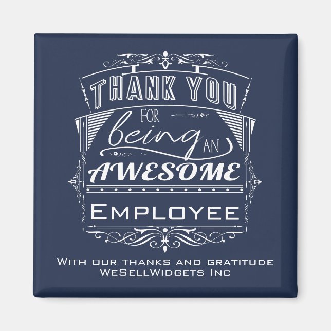 Custom Employee Appreciation Thank You Magnet (Front)