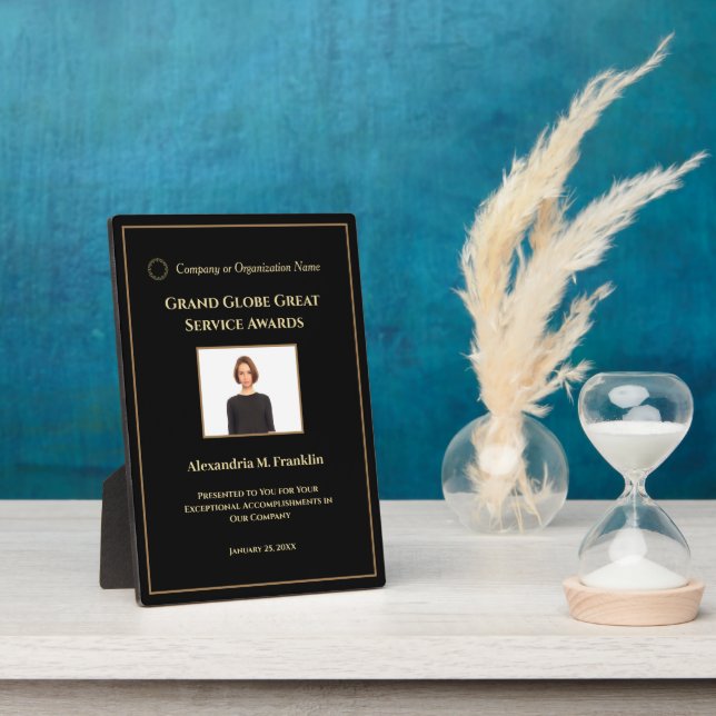 Custom Employee Awards Plaque Photo Personalize (Side)