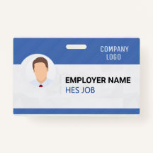 Custom Employee Badge Photo, Bar Code, Logo, Name