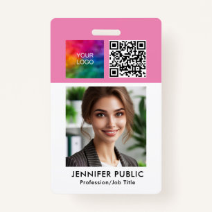 Custom Employee Company QR Code Logo Template Badge