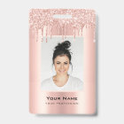 Custom Employee Glitter Drips Rose Gold Name