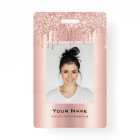 Custom Employee Glitter Drips Rose Gold Name