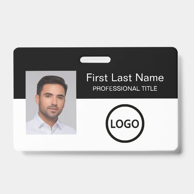 Custom Employee Id badge Bar Code Logo (Front)