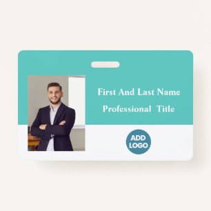 Custom Employee ID Badge - Name, Photo, Barcode