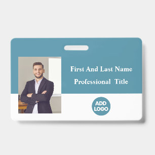 Custom Employee ID Badge - Name, Photo, Barcode