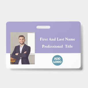 Custom Employee ID Badge - Name, Photo, Barcode