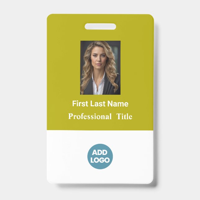 Custom Employee ID Badge - Name, Photo, Logo,.. (Front)