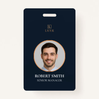 Custom Employee ID Badge with Photo & Barcode