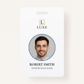 Custom Employee ID Badge with Photo & Barcode