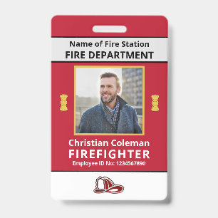 Custom Employee ID  Card Photo Logo Bar Code Name  Badge