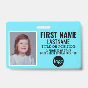 Custom Employee ID - Photo, Bar Code, Logo, Name Badge