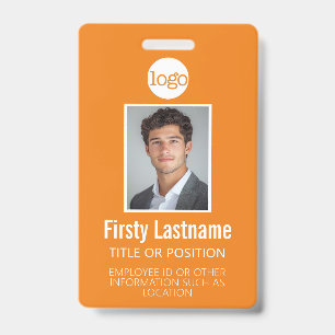 Custom Employee ID - Photo, Bar Code, Logo, Name Badge