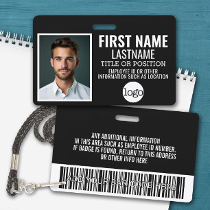 Custom Employee ID - Photo, Bar Code, Logo, Name Badge