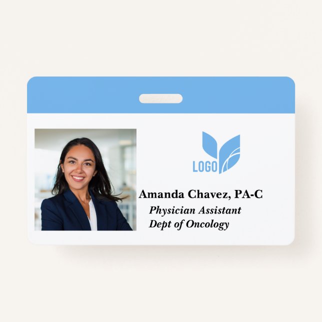 Custom Employee ID Photo Name Badge (Front)