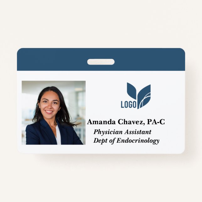Custom Employee ID Photo Name Badge (Front)