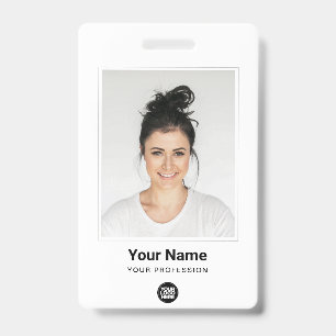 Custom Employee Large Photo Minimal Logo Name Badge