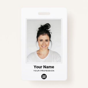 Custom Employee Large Photo Minimal Logo Name Badge