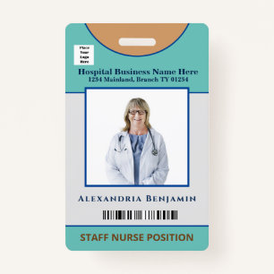 Custom Employee Logo Bar Code Logo Photo Name Badge